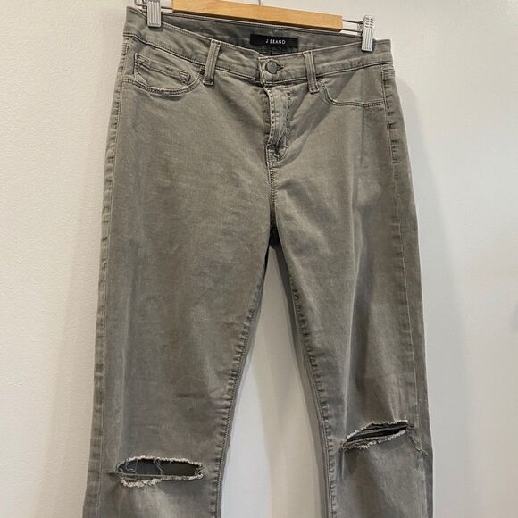 J Brand Gray Distressed Silver Fox Skinny Jeans - Picture 5 of 10